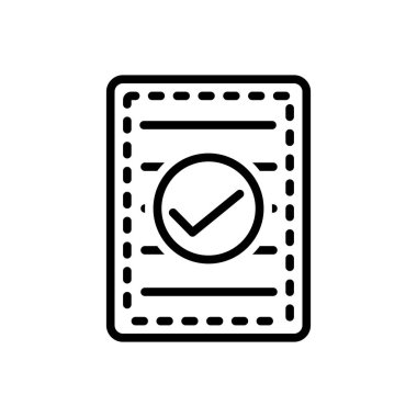 Siyah çizgi simgesi için Onayla onaylamaz