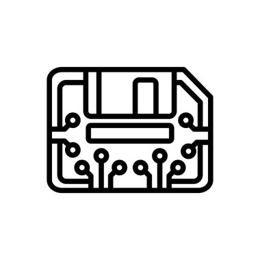 Diski disket için satır simge siyah