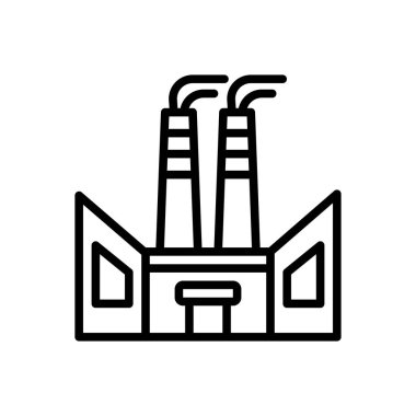 Siyah çizgi simgesini fabrika sanayî için