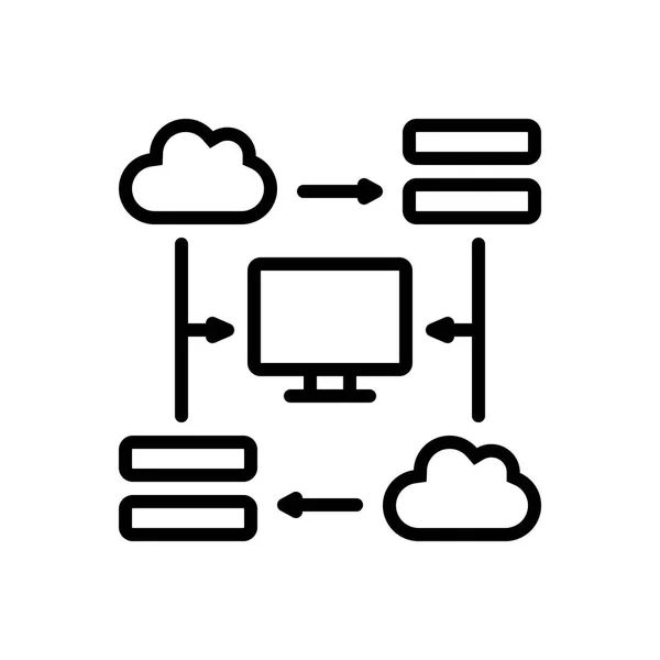 Schwarzes Zeilensymbol Für Httpd Server — Stockvektor