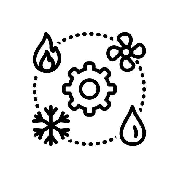 Siyah çizgi simgesi için hvac teknisyeni