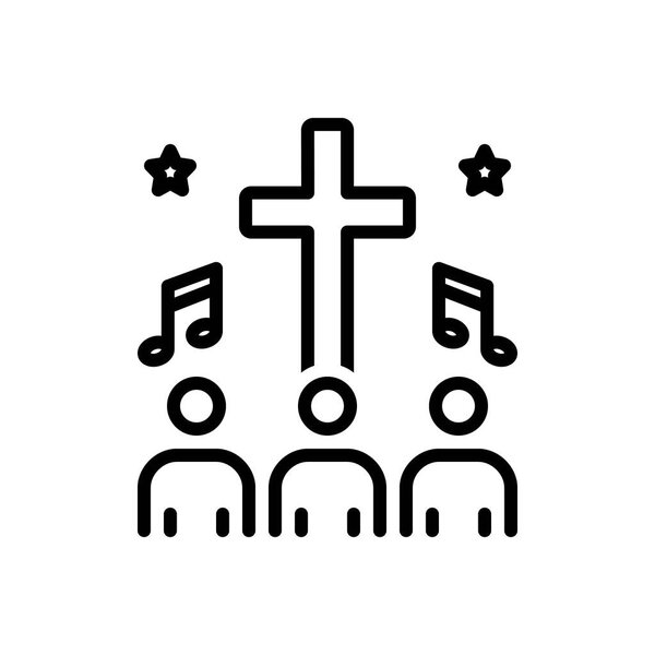 Black line Icon for hymn psalm