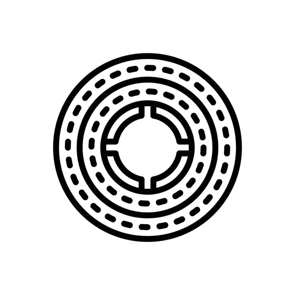Schwarze Linie Symbol Für Runde Kreisförmige — Stockvektor