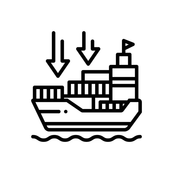 Zwarte Lijn Pictogram Voor Importeurs Invoergoederen — Stockvector