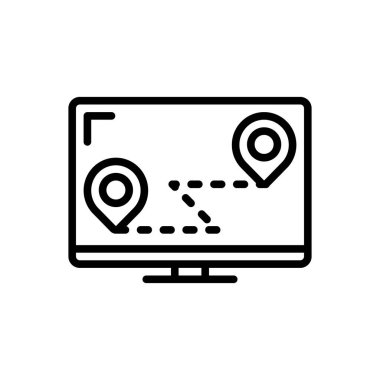 Siyah çizgi simgesini yol için yol