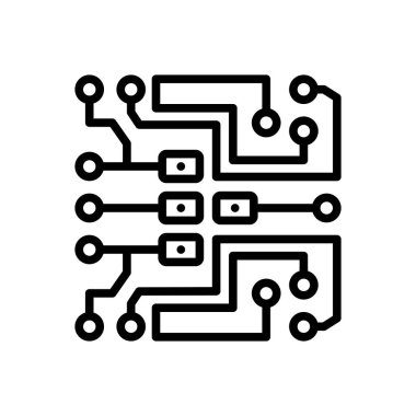 Elektrik güç için siyah çizgi simgesi