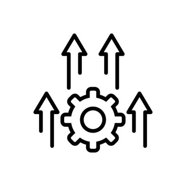 İnprocessing işlemi için siyah çizgi simgesi