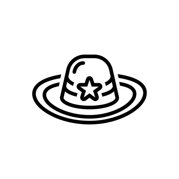 帽子黑线图标 — 图库矢量图片