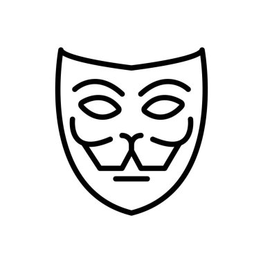  Siyah çizgi simgesi maske cephe için