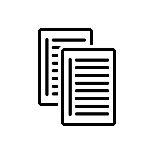 Schwarze Linie Symbol Für Papier Dokument — Stockvektor