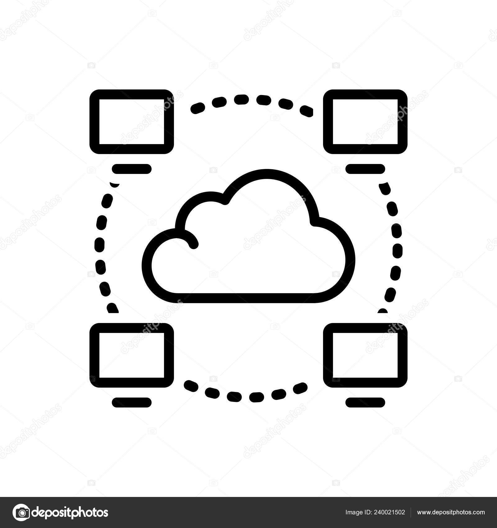 Black Line Icon Isp Intranet Vector Image By C Creativepriyanka Vector Stock 240021502