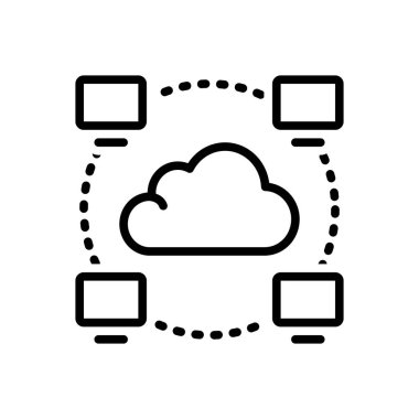  ISS intranet için siyah çizgi simgesi