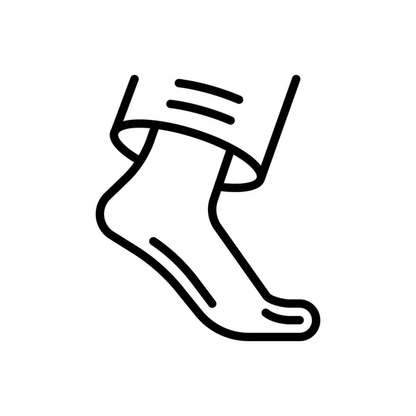 Schwarze Linie Symbol Für Fuß Bein — Stockvektor