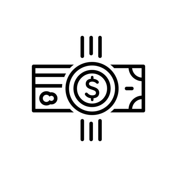 Icono Línea Negra Para Salario Pago — Vector de stock