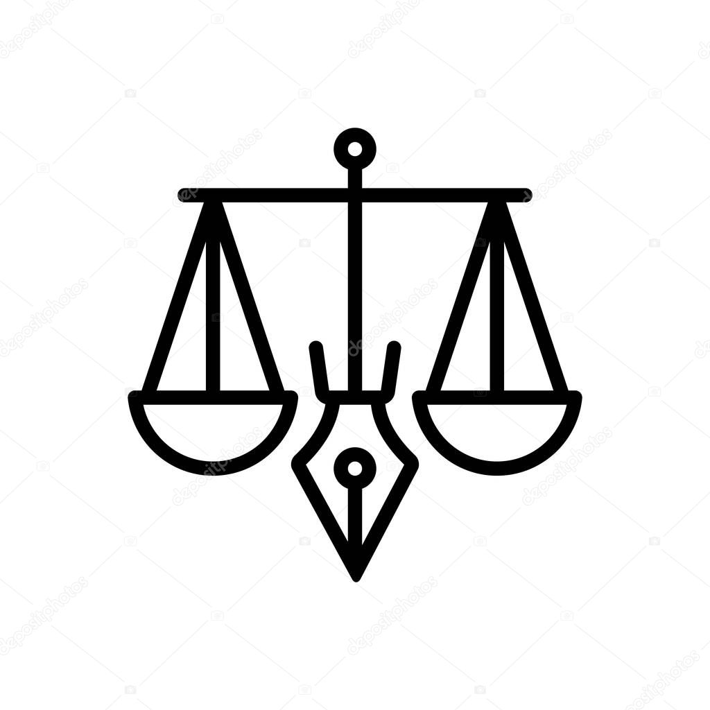  Black line Icon for legitimacy legality