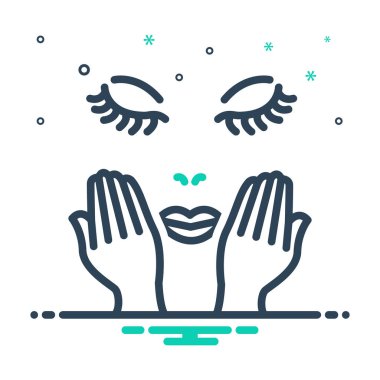 Yüz bakımı için mix renk simgesi 