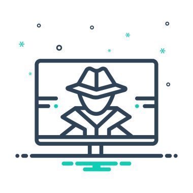 Hacker phishing için mix renk simgesi