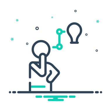 Mix renk simge düşünmek için incelemek