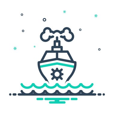 Gemi deniz için mix renk simgesi