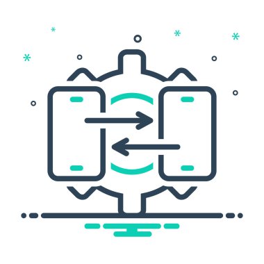 Teknik destek için mix renk simgesi