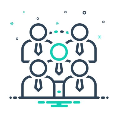 Çalışan sayısı işten çıkarılma için mix renk simgesi