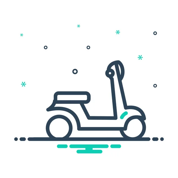 Icono Color Mezcla Para Motocicleta Scooter — Vector de stock