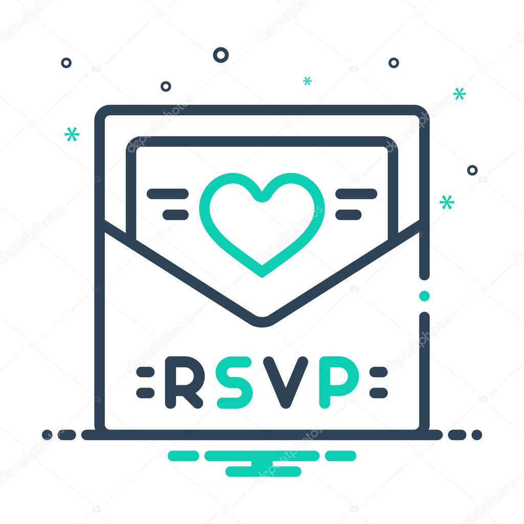 Mix colour Icon for rsvp card