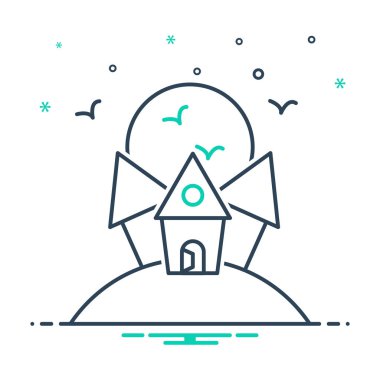 Korkunç house korkutucu için mix renk simgesi