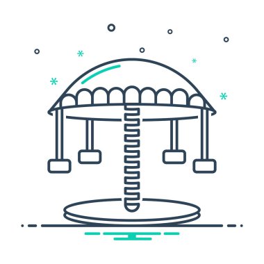 Atlıkarınca eğlence parkı için mix renk simgesi