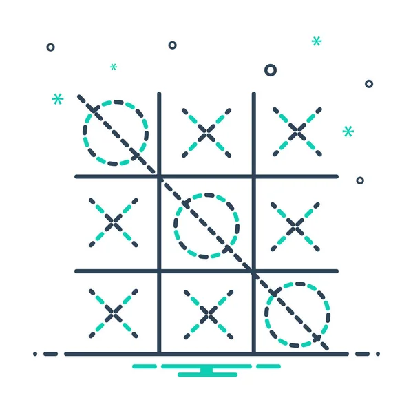 Misture Ícone Cor Para Competição Tic Tac Toe —  Vetores de Stock