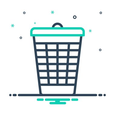 Bin çöp kovası için mix renk simgesi