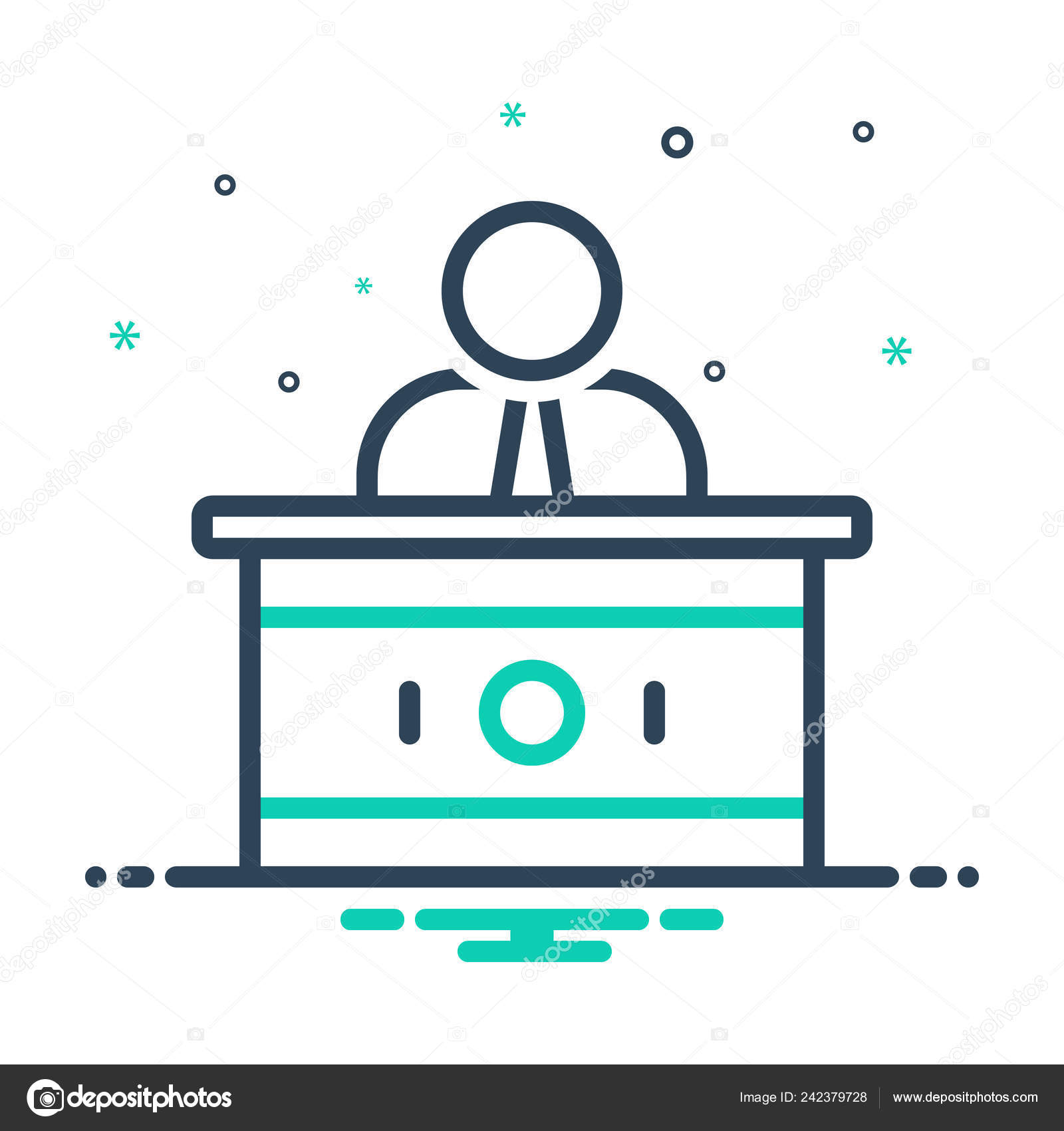 Mix Color Icon Servicedesk People Stock Vector