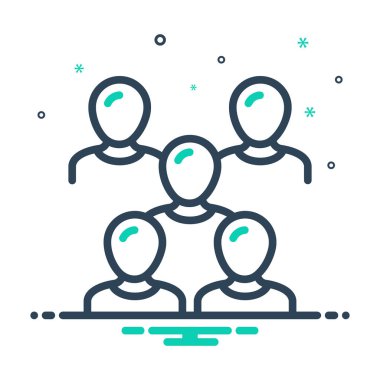 Kalabalık çok sayıda için mix renk simgesi