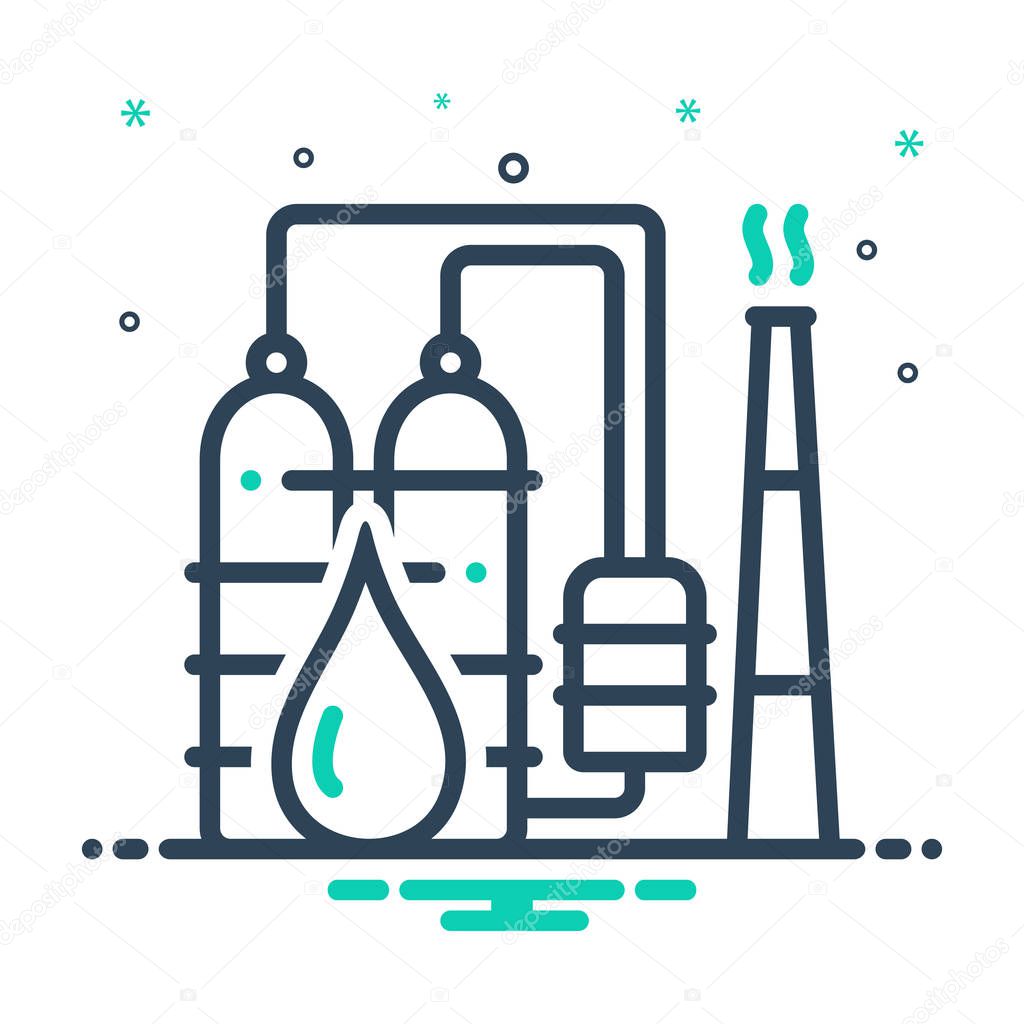 Mix color Icon for Petrochemical refinery
