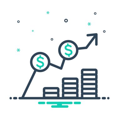 Maliyet gider için mix renk simgesi