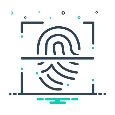  Mix renk simgesi parmak izi tarayıcı için