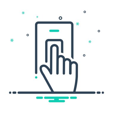  Mix renk simgesi parmak için tarama