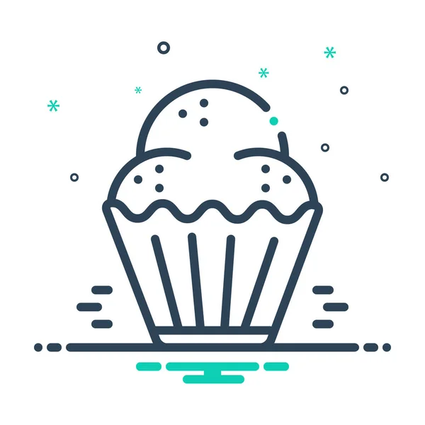 Mix Color Icon Cupcake — Stock Vector