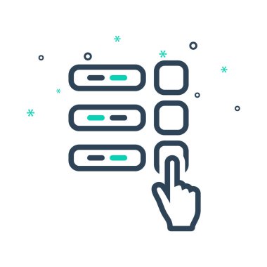 Mix renk simgesi parmak anket için