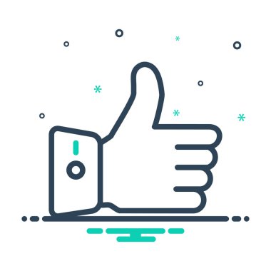 Başparmak yukarıya için mix renk simgesi 