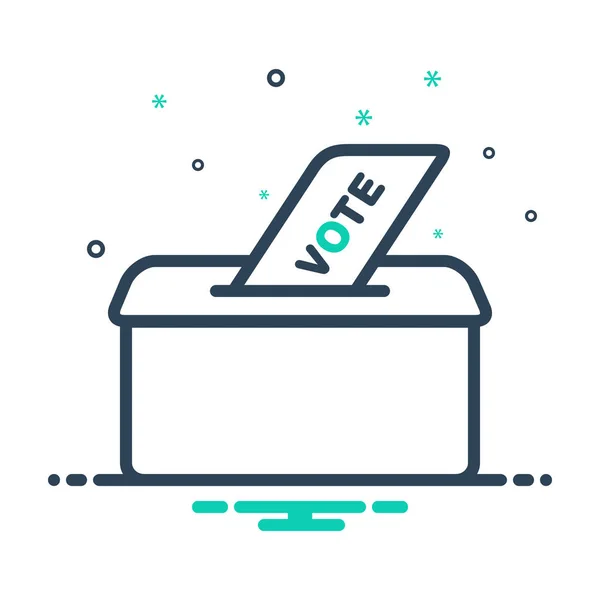 Mix Color Icono Para Las Políticas Voto — Vector de stock