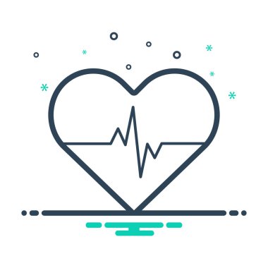 Mix renk simgesi kalp nabız için