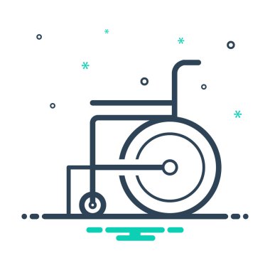 Mix renk simgesi tekerlekli sandalye için