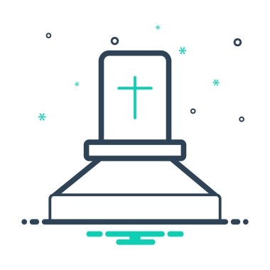 Mix renk simgesi için mezar taşı 