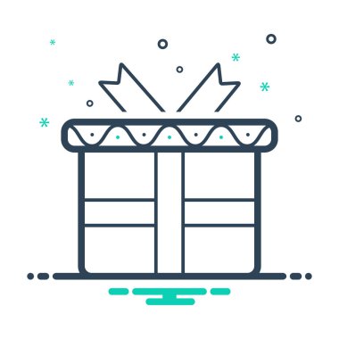 Mix renk simgesi hediye kutusu için 