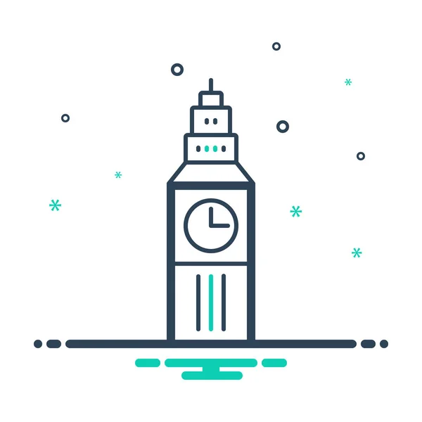 Mezcla Icono Color Para Big Ben — Vector de stock