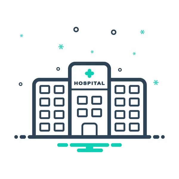 Mix Icona Colore Costruzione Dell Ospedale — Vettoriale Stock