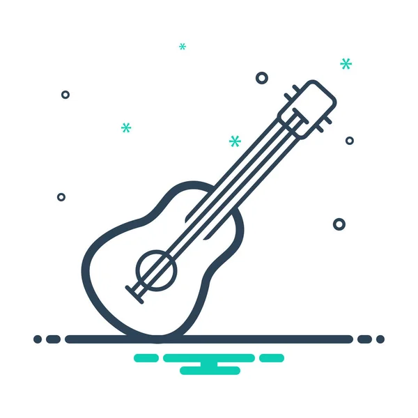 Mix Color Icon Guitar — Stock Vector