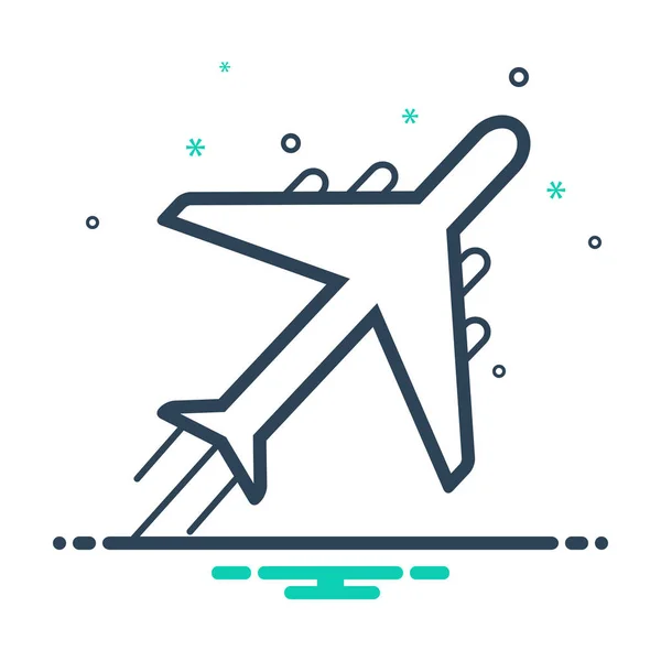 Icono Color Mezcla Para Avión — Vector de stock