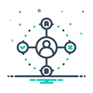 Karar verme için mix renk simgesi